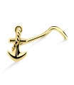 Roped Anchor Shaped Silver Curved Nose Stud NSKB-1035